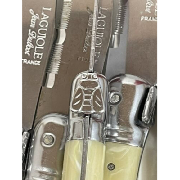 Cutlery SET Laguiole Jean Dobost Steak Knife Thiers France Ivory Marble KNIVES - Picture 4 of 12